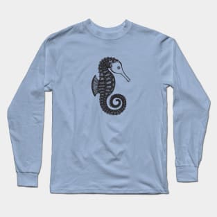 Seahorse Ink Art - cute marine animal design Long Sleeve T-Shirt